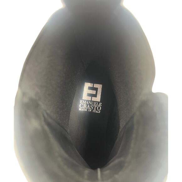 Emanuele Crasto Suede Chelsea Ankle Boots Booties Black Size 40 US 9 - Picture 7 of 7